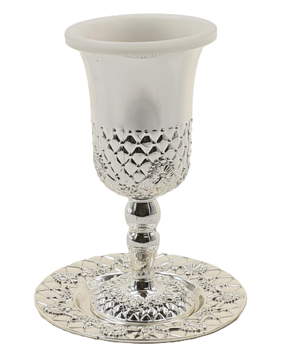 גביע ניקל ואמייל - דגם חזון-גביע קידוש כסוף-אבי מתנות-סופר הום