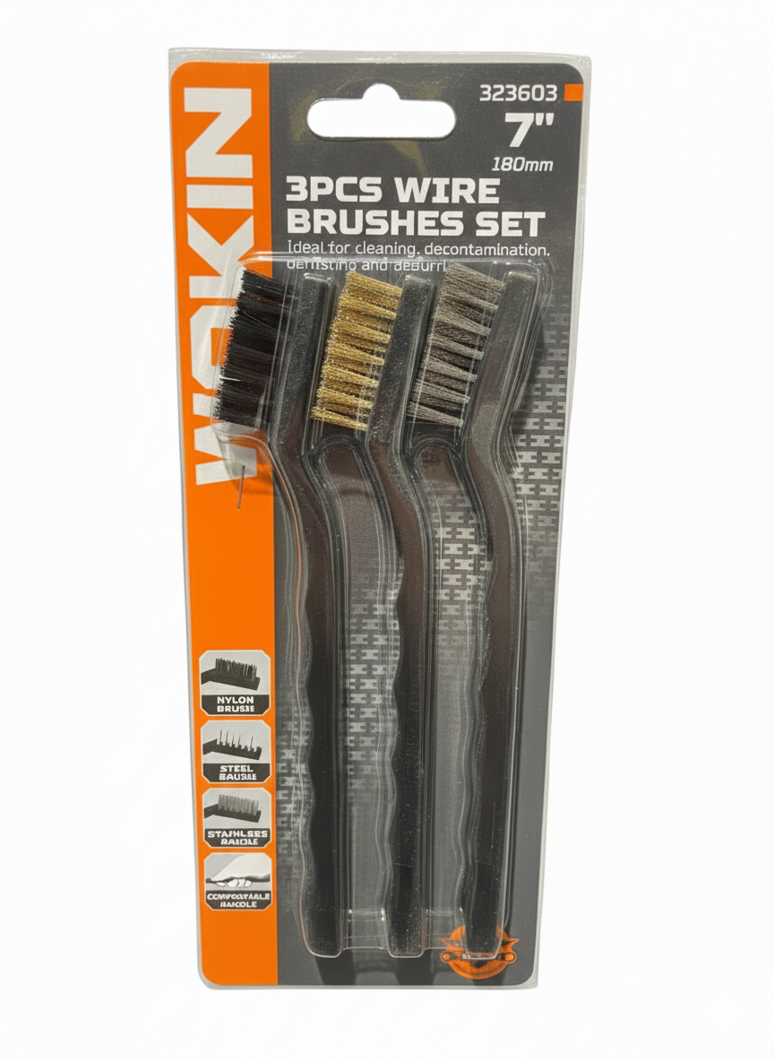 סט שלוש מברשות פלגים-מברשת ניקיון-WOKIN-סופר הום