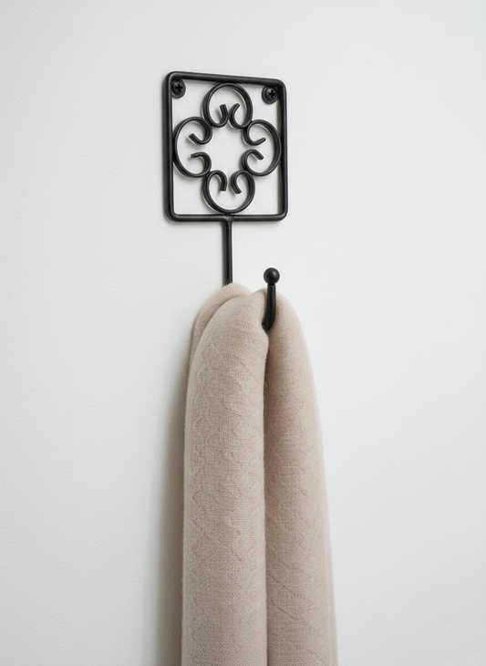 וו תלייה עם עיטורים-וו תלייה לקיר-SUPERHOME סופרהום-שחור-סופר הום