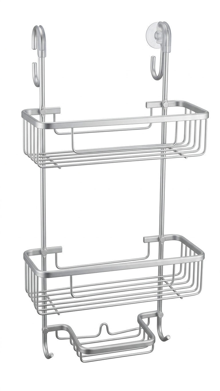 מדף למקלחון – 2 קומות-מתקן מדפים נתלה-דיקלית-סופר הום