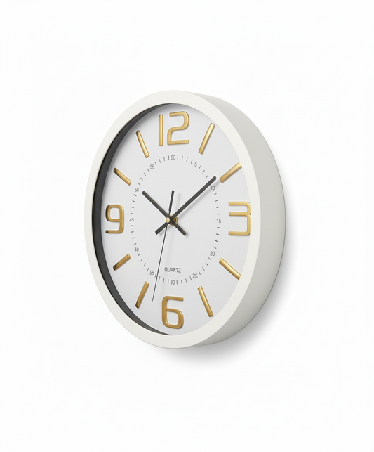 שעון קיר פלסטיק בעיצוב מודרני קוטר 30 ס"מ - מגוון צבעים-שעון קיר-ס.ז. מחנה יהודה-שחור-סופר הום