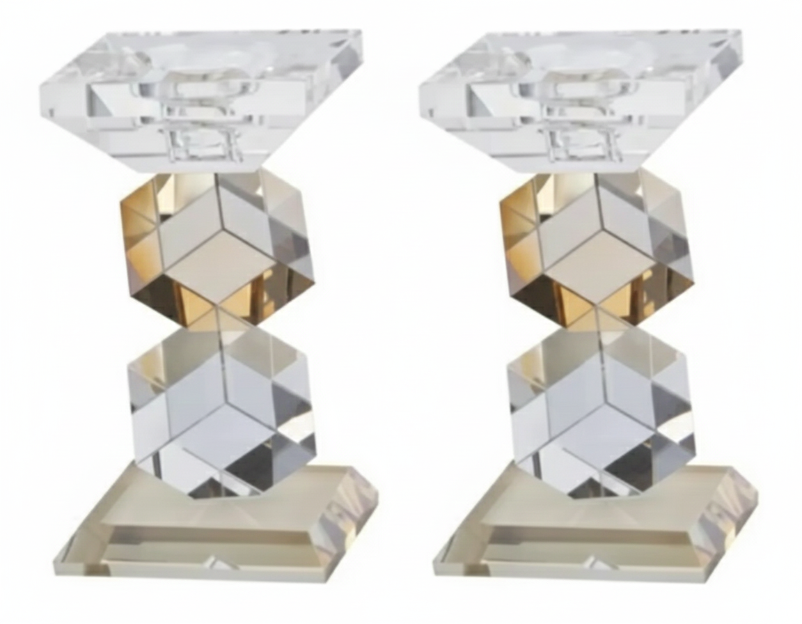 סט פמוטי קריסטל מוזהבים - דגם קוביות-פמוטי קריסטל-GIFTSHOP-סופר הום