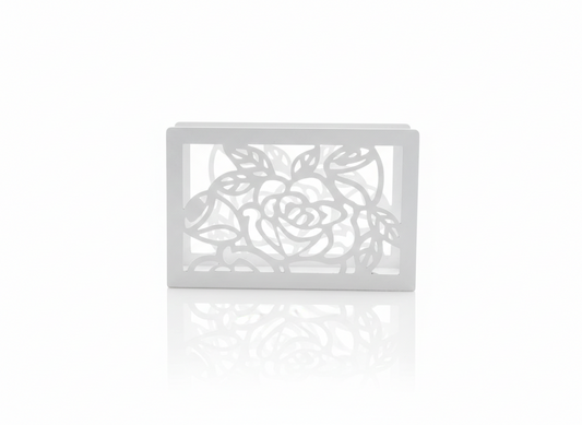 מעמד למפיות נמוך - דגם פרח-מעמד מפיות עומד-סופר הום-לבן-סופר הום