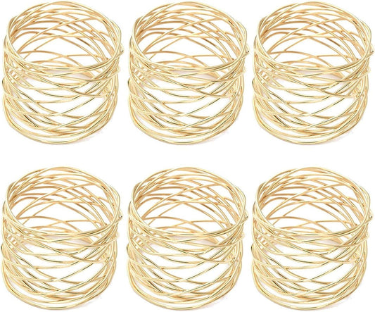 סט 6 יחי חבקים למפיות זהב/ שחור REINE מבית Food appeal-חבקים למפיות-Food Appeal-זהב-סופר הום