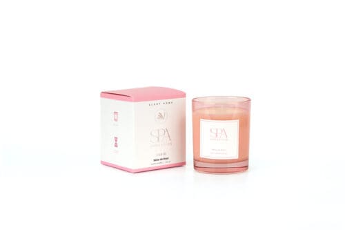 נר ריחני ורוד בזכוכית מעוצבת-נרות-Via Home-סופר הום