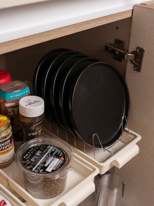 מגירה נשלפת לסידור צלחות-ארגונית צלחות-Cucina-סופר הום