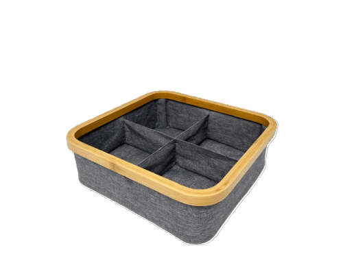 ארגונית בד - 4 תאים BAMBOO-ארגונית בד-SUPERHOME סופרהום-סופר הום