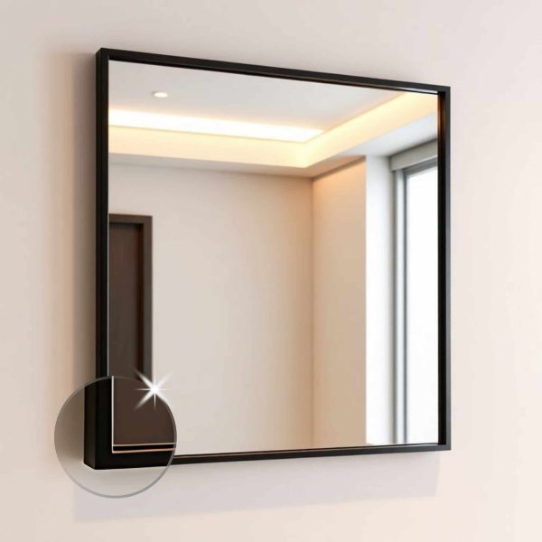 מראה עם מסגרת אלומיניום שחורה 50X70-Idealy-סופר הום