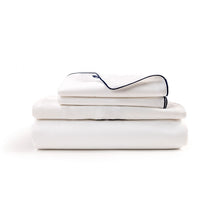 Load image into Gallery viewer, NAUTICA סט מצעים כותנה איכות פרימיום במגוון צבעים-סט יחיד-NAUTICA-כחול+מסגרת לבנה-יחיד-סופר הום