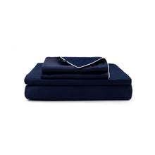 Load image into Gallery viewer, NAUTICA סט מצעים כותנה איכות פרימיום במגוון צבעים-סט יחיד-NAUTICA-כחול+מסגרת לבנה-יחיד-סופר הום