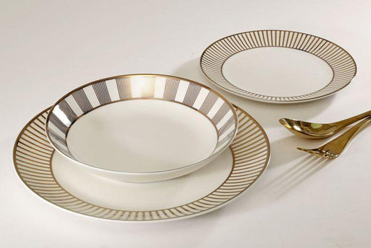 סט צלחות פורצלן איכותי 18 חלקים - דגם Gluckstein Audrey-סט צלחות פורצלן-DREAM CHEF-סופר הום