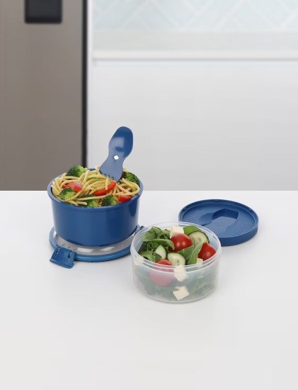 קופסת אוכל מחולקת Lunchstack To Go-קופסאות מטבח פלסטיק-Sistema-סופר הום