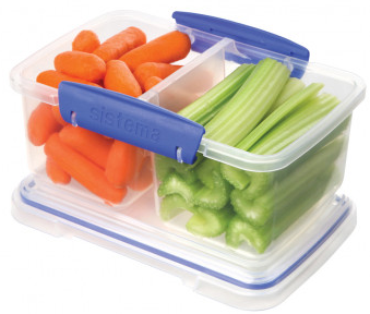 קופסת אוכל מחולקת ל2 תאים - סדרת splits-קופסאות מטבח פלסטיק-Sistema-סופר הום