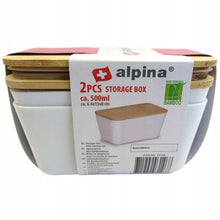 Load image into Gallery viewer, זוג קופסאות אחסון הרמטיות 500 מ"ל-קופסאות מטבח פלסטיק-Alpina-לבן-סופר הום