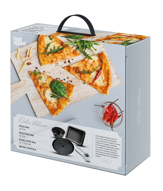 סט אפייה 5 חלקים עם תבנית פיצה-תבניות מתכת-Food Appeal-סופר הום