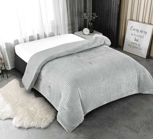 שמיכת פוך דו צדדית קורדרוי - מגוון צבעים-שמיכת חורף-Via Home-hebrew white-סופר הום