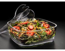 טען תמונה לצפייה בגלריה, קערה מרובעת וכפות הגשה סט (3) חלק אקריל-קערה אקרילית-Soltam סולתם-סופר הום