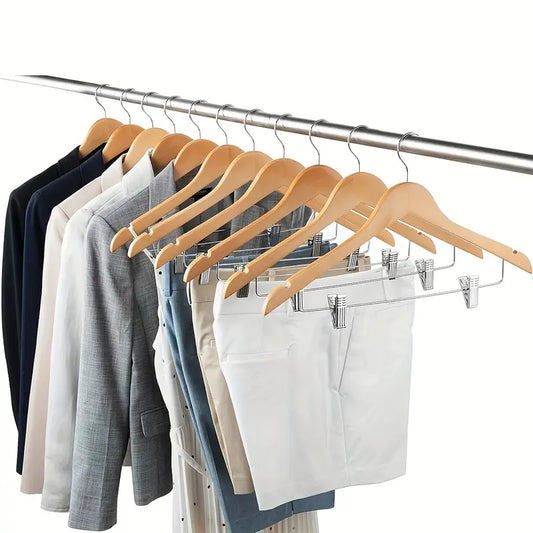 סט 3 קולבי עץ עם קליפסים מתכווננים-קולב-KARAT-סופר הום