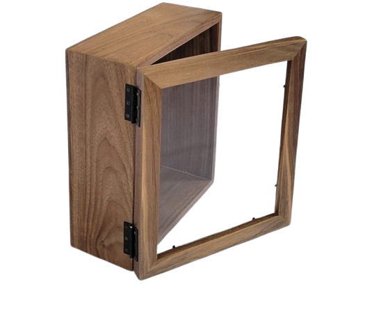 קופסה מעץ עם זגוגית פלסטיק-קופסת תכשיטים-ציפורה-סופר הום