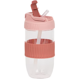 כוס זכוכית נסיעה עם חבק סיליקון-קנקן זכוכית-Borgonovo-ורוד-סופר הום