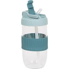 כוס זכוכית נסיעה עם חבק סיליקון-קנקן זכוכית-Borgonovo-כחול-סופר הום