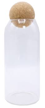 צנצנת זכוכית אלגנטית עם מכסה פקק שעם-צנצנת-סופר הום-סופר הום