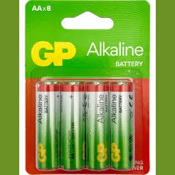 מארז 8 סוללות אלקליין AA-בטריה-GP-סופר הום