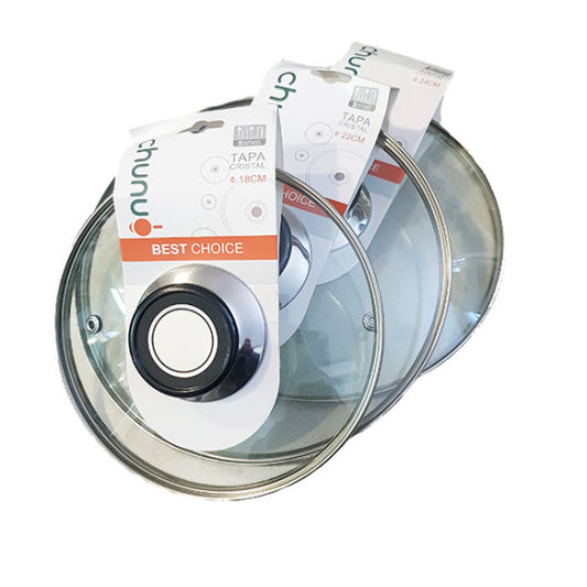 מכסה לסיר זכוכית מחוסמת Chunu - מגוון גדלים-מכסה לסיר-ס.ז. מחנה יהודה-20 ס"מ-סופר הום