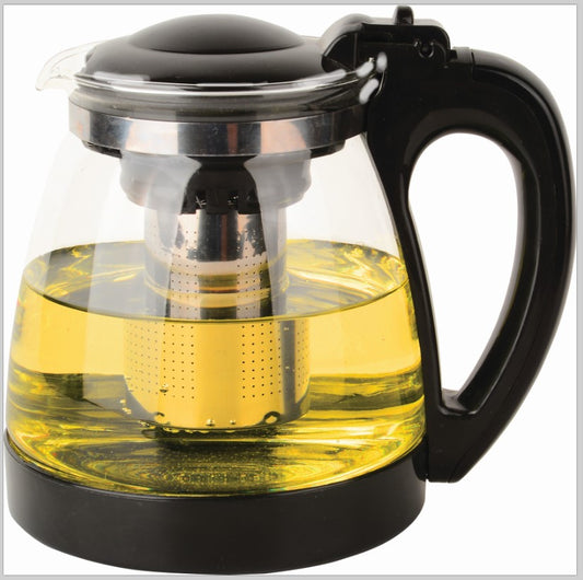 קנקן תה וחליטות משולב זכוכית - שחור \ לבן-קנקני תה-La kitchenette-1.5 ליטר-לבן-סופר הום