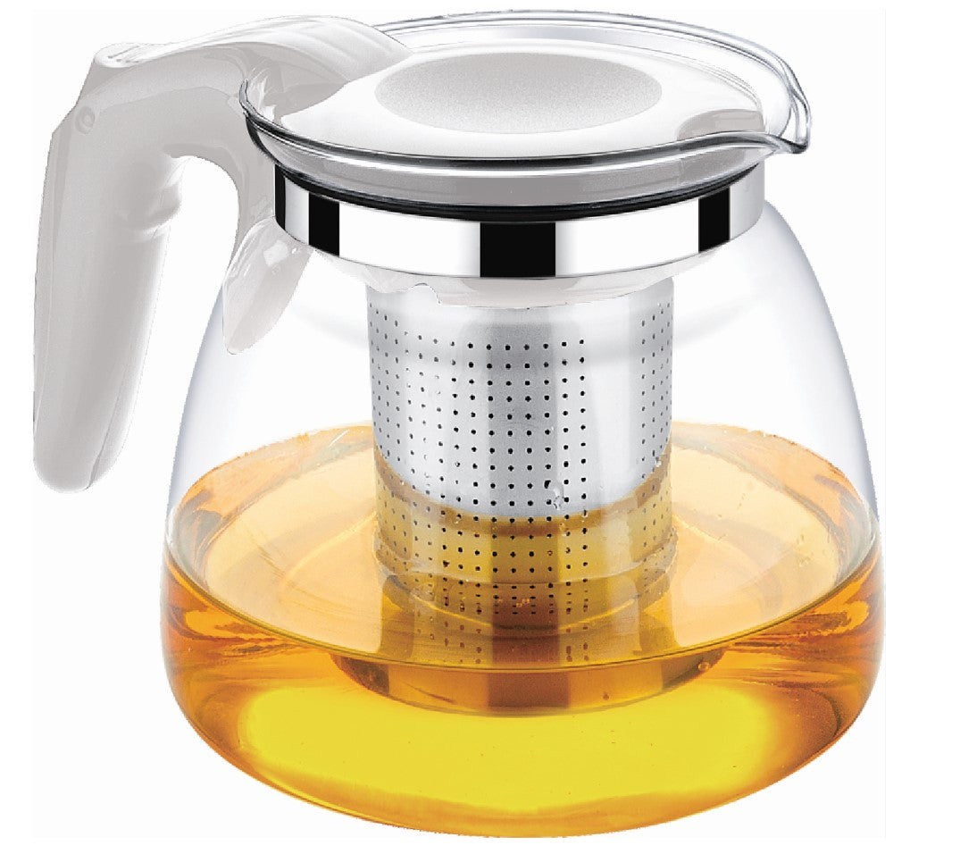קנקן תה וחליטות משולב זכוכית - שחור \ לבן-קנקני תה-La kitchenette-1.5 ליטר-לבן-סופר הום