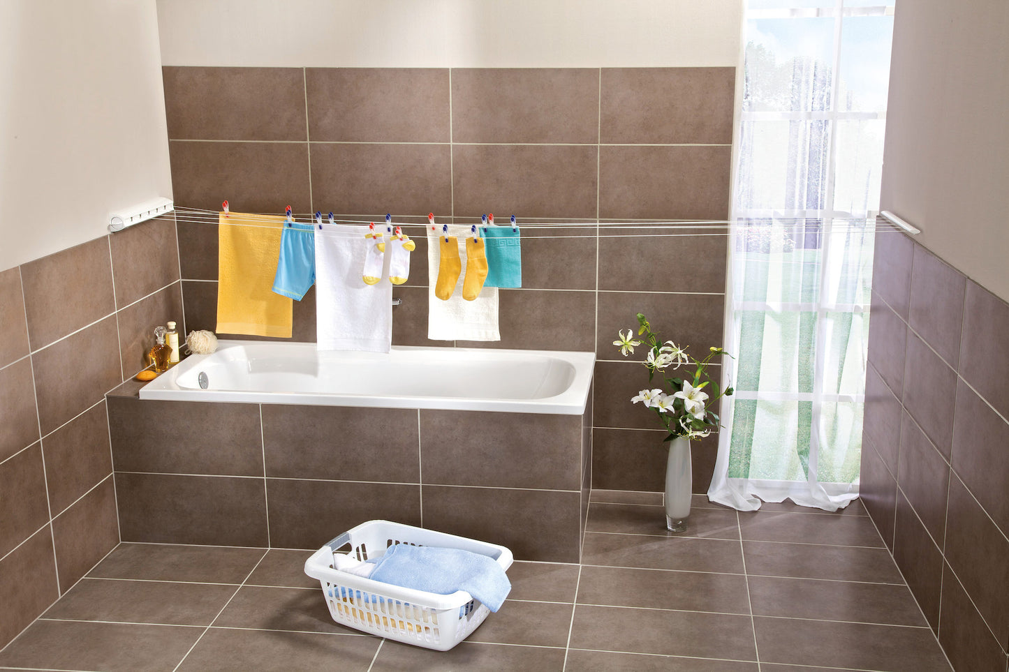 מתלה כביסה לקיר Leifheit Rollfix 210 Longline-מתקן ייבוש כביסה לקיר-Leifheit-סופר הום