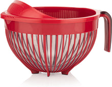 טען תמונה לצפייה בגלריה, קערת עירבוב ומסננת בכלי אחד-מסננת עם קערה-Home Design-אדום-סופר הום