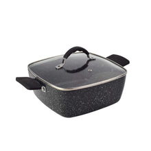 טען תמונה לצפייה בגלריה, KINGSTONE סיר טיגון מרובע 24 ס"מ שחור עם סל טיגון ומגש אידוי דגם-סיר טיגון-Soltam סולתם-סופר הום