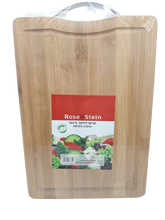 Load image into Gallery viewer, קרש חיתוך במבוק עם ידית נירוסטה- 3 גדלים-קרש חיתוך-ROSE&STEIN-גדול 40*30-סופר הום