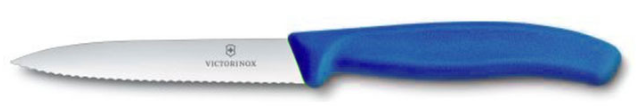 סכין חדה עם להב משונן וקצה מחודד ויקטורינוקס-סכין מטבח-Victorinox-כחול-סופר הום