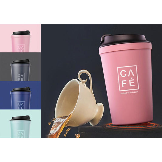 כוס קפה תרמית עם תחתית ואקום למניעת נפילות 340 מ"ל מגוון צבעים-כוס תרמית-Food Appeal-אפורה-סופר הום