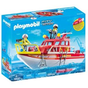 פליימוביל סירת כיבוי חילוץ והצלה עם מנוע תת ימי 70147-Playmobil-סופר הום