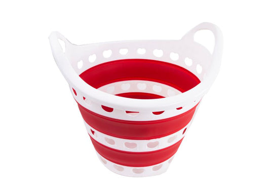 סל כביסה מתקפל 22 ליטר-גיגית כביסה-Cucina-אדום-סופר הום