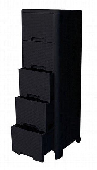 מגירון אייבורי 5 קומות ראטן לבן/חום-מגירון ראטן-ליפסקי-חום-סופר הום