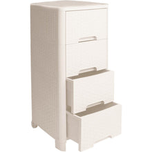 Load image into Gallery viewer, מגירון אייבורי ראטן 4 מגירות - חום/לבן-מגירון ראטן-ליפסקי-לבן-סופר הום