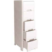 טען תמונה לצפייה בגלריה, מגירון אייבורי 5 קומות ראטן לבן/חום-מגירון ראטן-ליפסקי-לבן-סופר הום