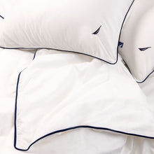 Load image into Gallery viewer, NAUTICA סט מצעים כותנה איכות פרימיום במגוון צבעים-סט יחיד-NAUTICA-כחול+מסגרת לבנה-יחיד-סופר הום