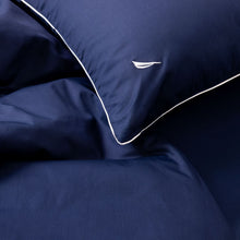 Load image into Gallery viewer, NAUTICA סט מצעים כותנה איכות פרימיום במגוון צבעים-סט יחיד-NAUTICA-כחול+מסגרת לבנה-יחיד-סופר הום