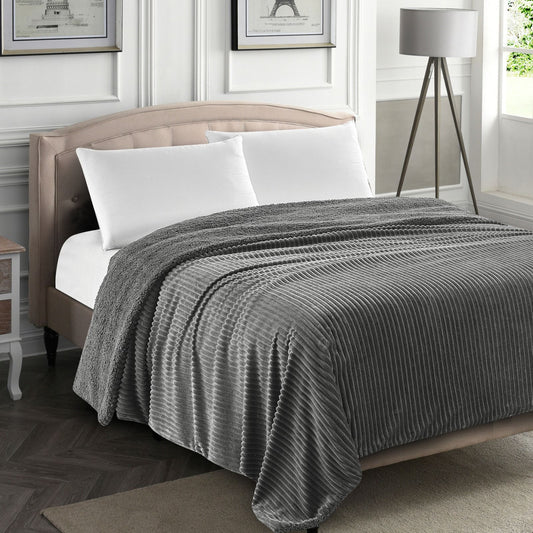 שמיכת חורף "כבש" - רויאל הום - במגוון צבעים-שמיכת חורף-SUPERHOME סופרהום-2.00*1.50 ס''מ-אפור-סופר הום