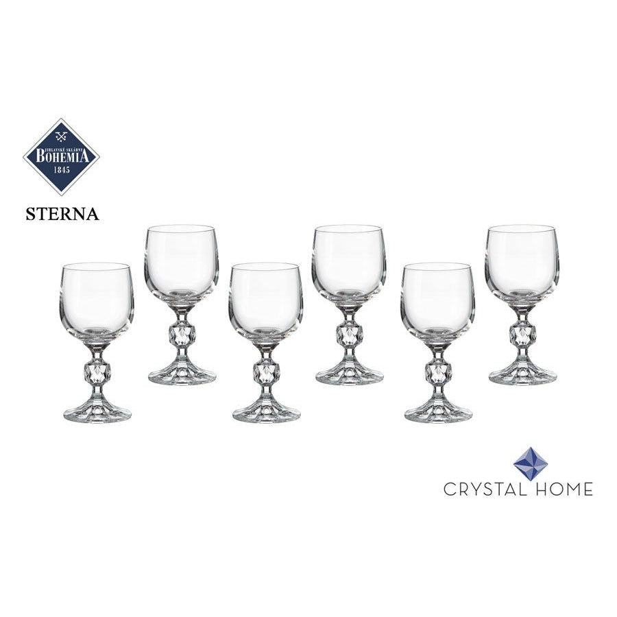 שישיית כוסות קריסטל בשלושה גדלים דגם STERNA-Crystalite Bohemia-150 מ