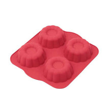 Load image into Gallery viewer, תבנית אפיה סיליקון למאפינס עם 4 שקעים בצורת פרח-תבנית סיליקון-Silicolife-סופר הום