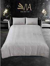 סט מצעים זוגי במגוון צבעים-סט זוגי-Via Home-אפור-סופר הום