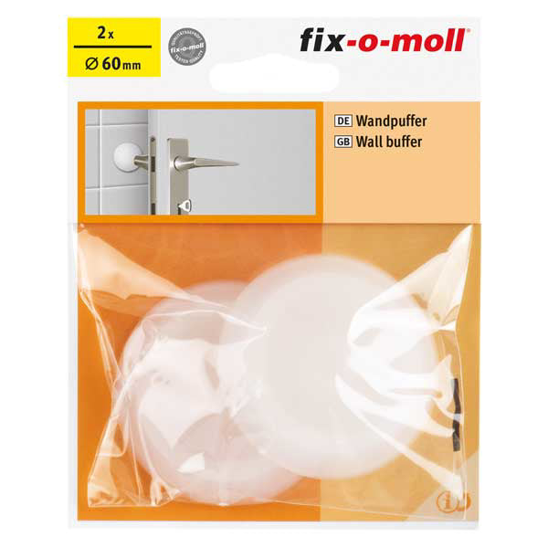 בולם דלת שקוף - לשמירה על הקיר באזור הידית - 2 יחידות-מעצור דלת-fix-o-moll-סופר הום