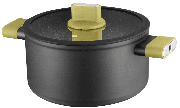 סירי אלומיניום עם ידיות צבעוניות במגוון גדלים - סדרת Soltam Cube-סירי אלומיניום-Soltam סולתם-סיר סוטאז' נפח 2.5 ליטר - קוטר 24 ס"מ-אדום-סופר הום