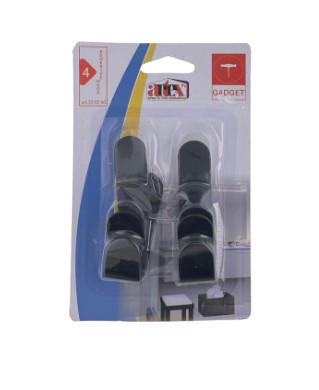 קולב הדבקה עגול שחור - 4 יחידות-מתלים למטבח-SUPERHOME סופרהום-שחור-עגול-סופר הום